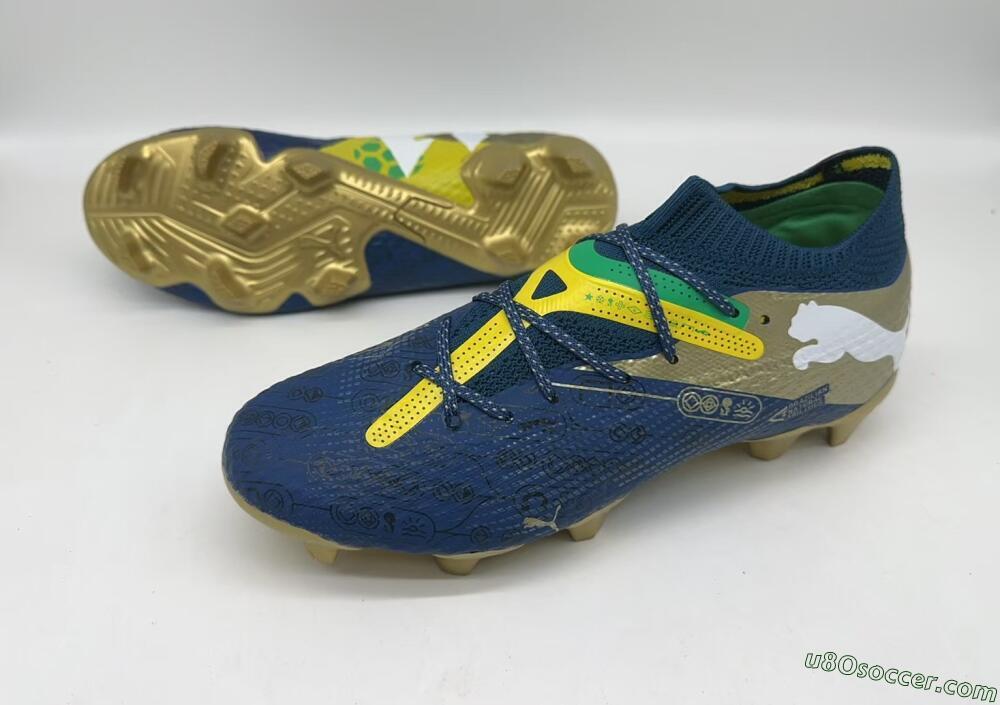 Puma x Neymar Future 7 Ultimate bna FG Firm Ground Soccer Cleats - Blue/Yellow/Green