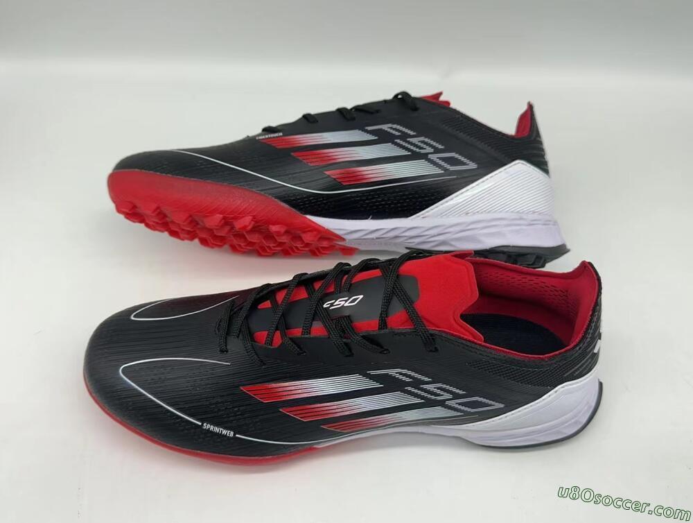 Adidas F50 Pro TF Artificial Turf Soccer Shoes - Black/Red/White