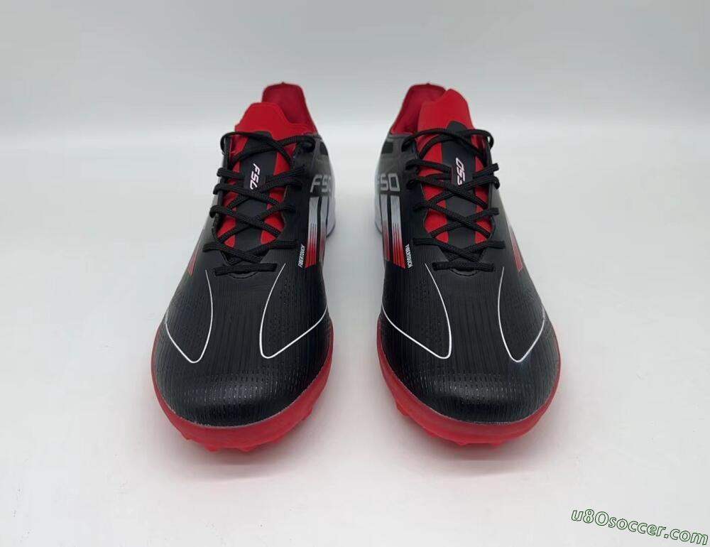 Adidas F50 Pro TF Artificial Turf Soccer Shoes - Black/Red/White