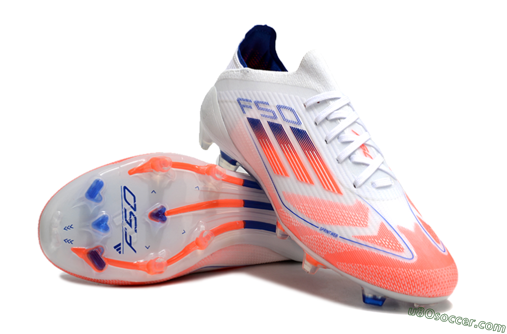 Adidas F50 Elite Firm Ground Soccer Cleats - Pink/White/Blue 4