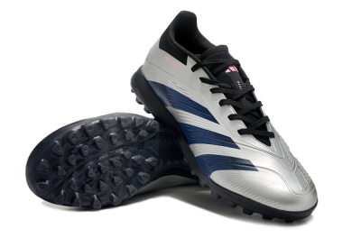 Adidas Predator 24 Elite TF Artificial Turf Soccer Shoes - Silver/Blue/Pink