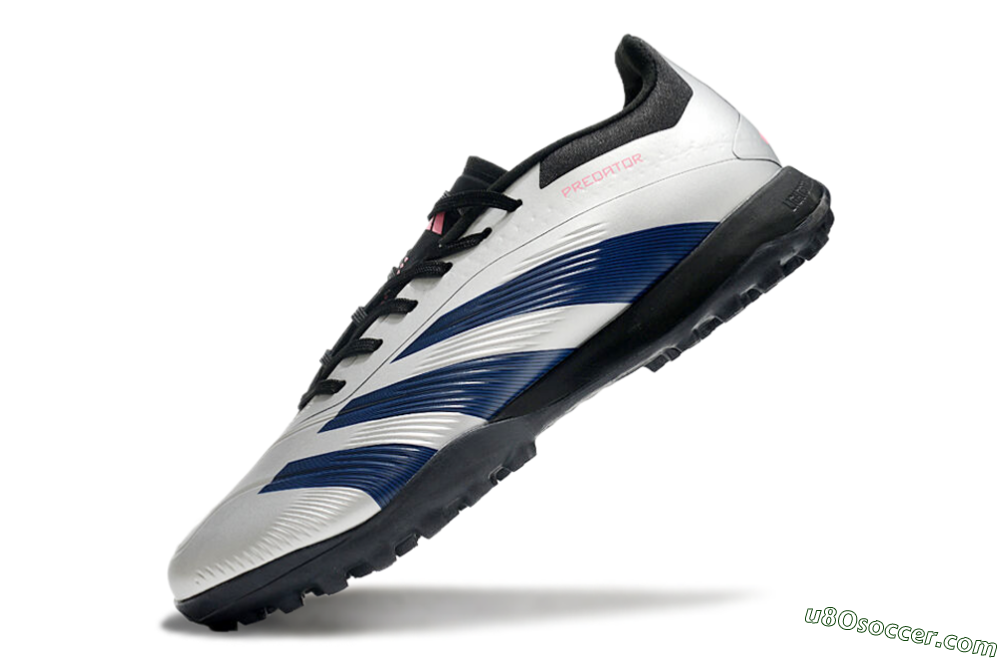 Adidas Predator 24 Elite TF Artificial Turf Soccer Shoes - Silver/Blue/Pink 5