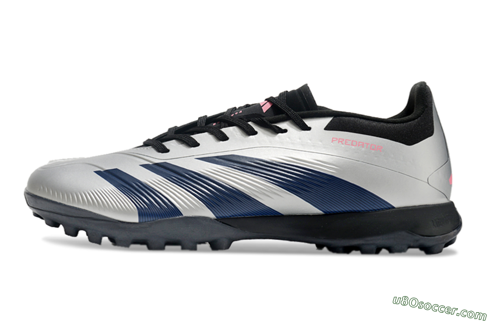 Adidas Predator 24 Elite TF Artificial Turf Soccer Shoes - Silver/Blue/Pink 2
