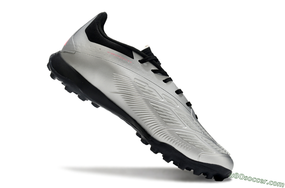 Adidas Predator 24 Elite TF Artificial Turf Soccer Shoes - Silver/Blue/Pink 4