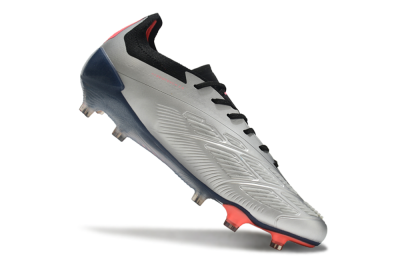 Adidas Predator 24 Elite FG Firm Ground Soccer Cleats - Silver/Blue/Red