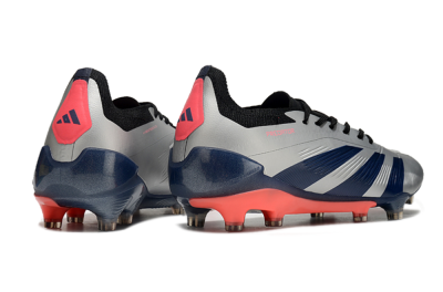 Adidas Predator 24 Elite FG Firm Ground Soccer Cleats - Silver/Blue/Red