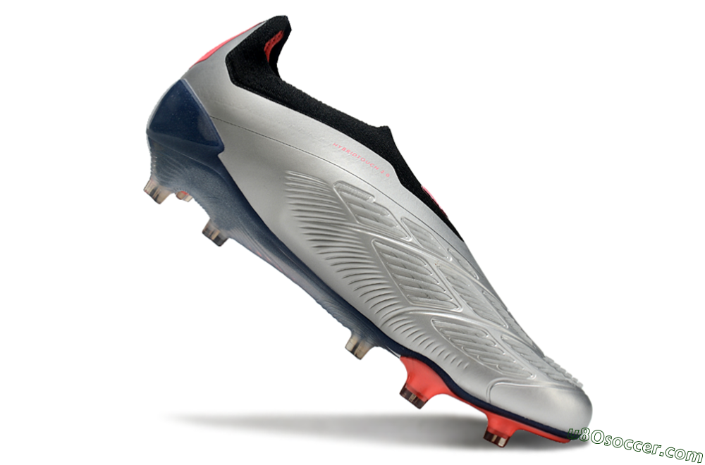 Adidas Predator 24 Elite laceless FG Firm Ground Soccer Cleats - Silver/Blue/Red 4