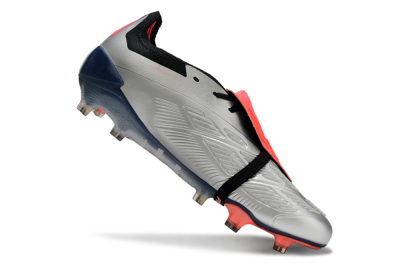 Adidas Predator Elite Foldover Tongue FG Firm Ground Soccer Cleats - Silver/Blue/Red