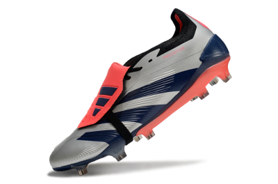 Adidas Predator Elite Foldover Tongue FG Firm Ground Soccer Cleats - Silver/Blue/Red