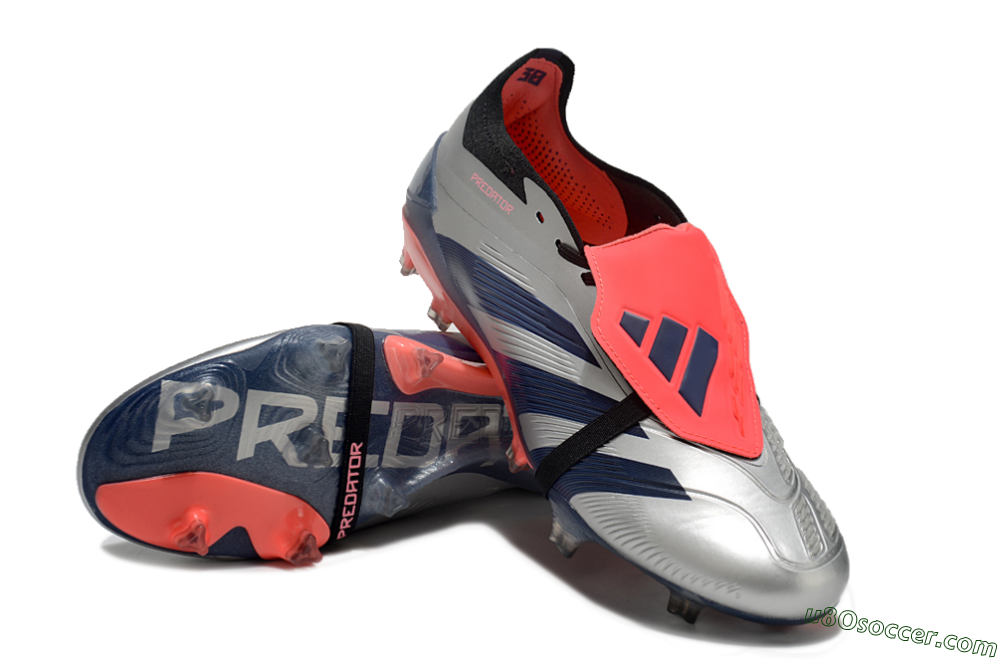 Adidas Predator Elite Foldover Tongue FG Firm Ground Soccer Cleats - Silver/Blue/Red 3