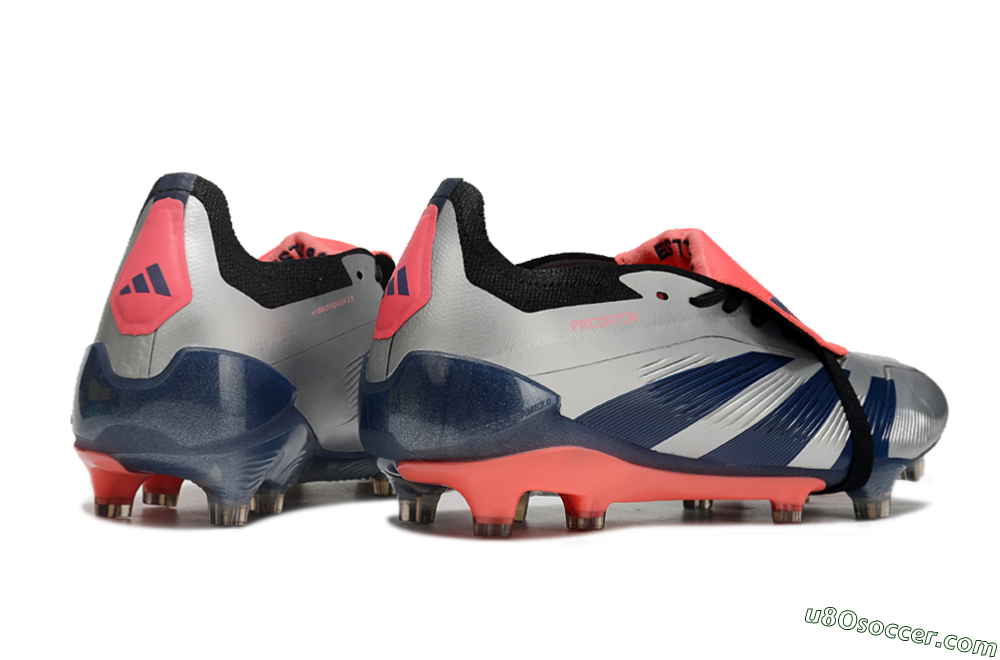 Adidas Predator Elite Foldover Tongue FG Firm Ground Soccer Cleats - Silver/Blue/Red 6