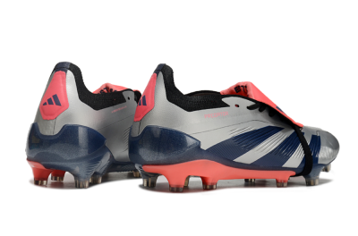 Adidas Predator Elite Foldover Tongue FG Firm Ground Soccer Cleats - Silver/Blue/Red