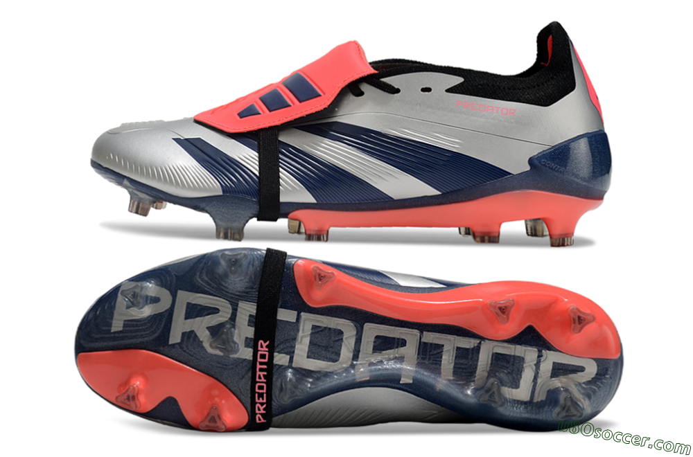 Adidas Predator Elite Foldover Tongue FG Firm Ground Soccer Cleats - Silver/Blue/Red 0