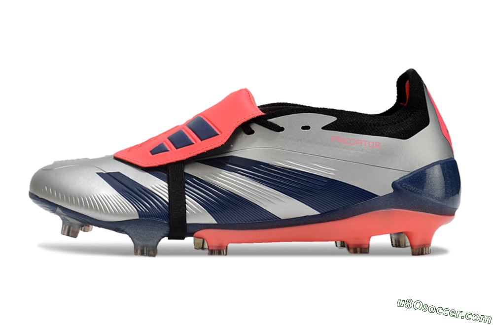 Adidas Predator Elite Foldover Tongue FG Firm Ground Soccer Cleats - Silver/Blue/Red 2