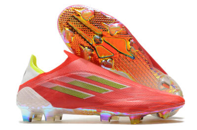 Adidas X Speedflow+ Laceless FG Firm Ground Soccer Cleats - Red/Yellow/Gold