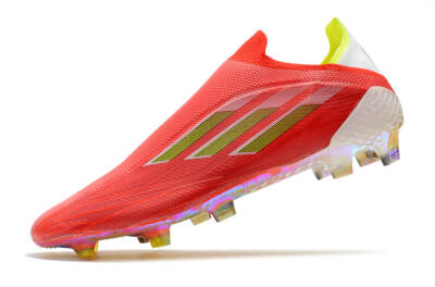 Adidas X Speedflow+ Laceless FG Firm Ground Soccer Cleats - Red/Yellow/Gold