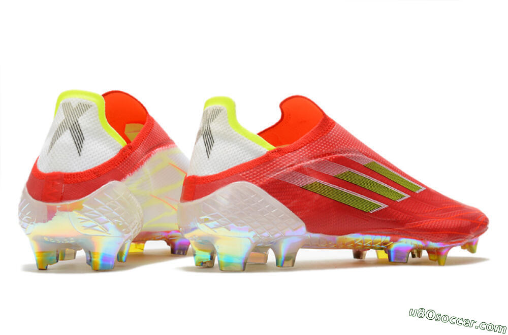 Adidas X Speedflow+ Laceless FG Firm Ground Soccer Cleats - Red/Yellow/Gold 6