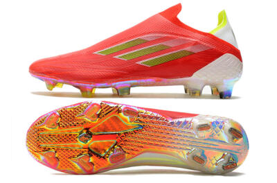 Adidas X Speedflow+ Laceless FG Firm Ground Soccer Cleats - Red/Yellow/Gold