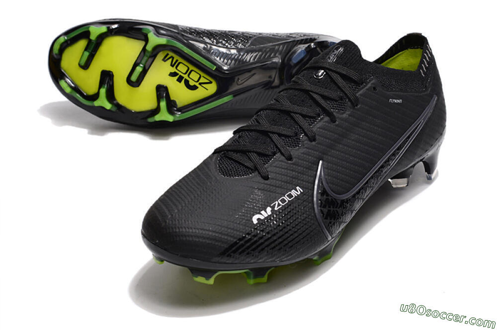 Nike Air Zoom Mercurial Vapor 15 Elite FG Firm Ground Soccer Cleats - Black/White/Yellow 3