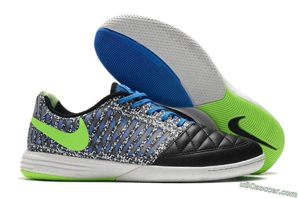 Nike Lunar Gato 2 IC Indoor & Futsal Soccer Shoes - Black/Blue/Yellow 1