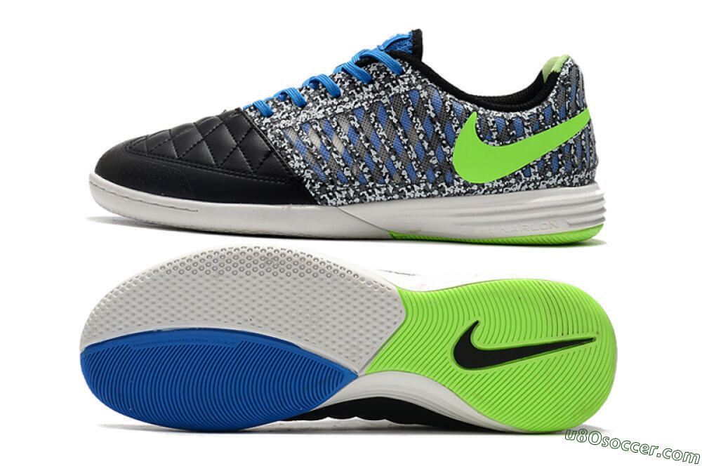 Nike Lunar Gato 2 IC Indoor & Futsal Soccer Shoes - Black/Blue/Yellow 0