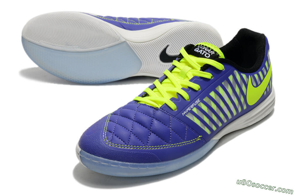 Nike Lunar Gato 2 IC Indoor & Futsal Soccer Shoes - Blue/Yellow/White 3