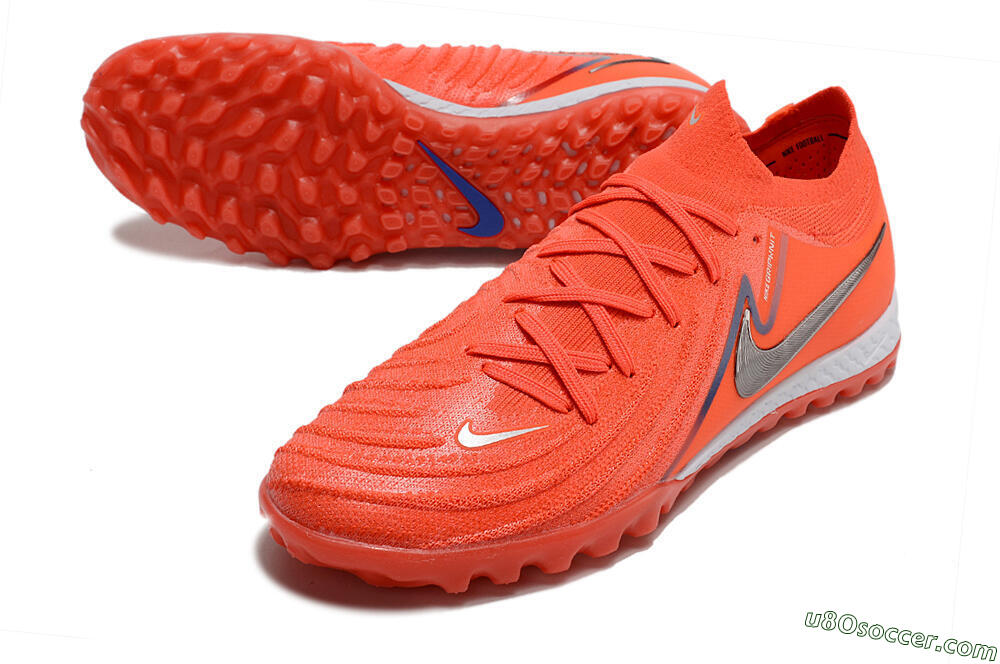 Nike Phantom GX 2 Elite TF Artificial Turf Soccer Shoes - Red/Silver/Blue 3