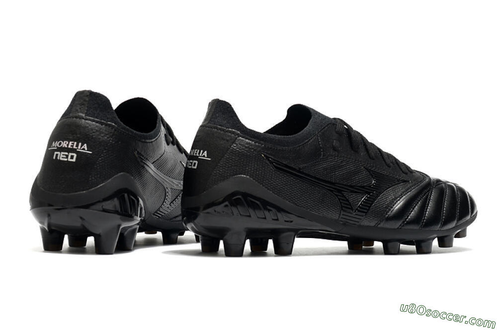 Mizuno Morelia Neo 3 FG Firm Ground Soccer Cleats - Black/Black 6
