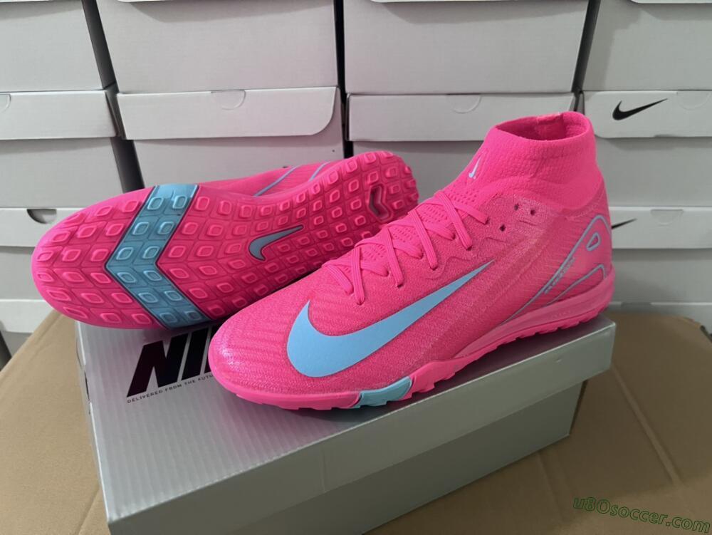 Nike Air Zoom Mercurial Superfly 10 Elite TF Artificial Turf Soccer Shoes - Pink/Red/Jade