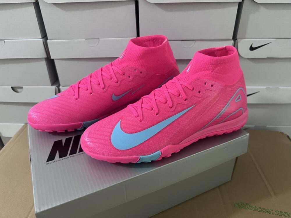 Nike Air Zoom Mercurial Superfly 10 Elite TF Artificial Turf Soccer Shoes - Pink/Red/Jade