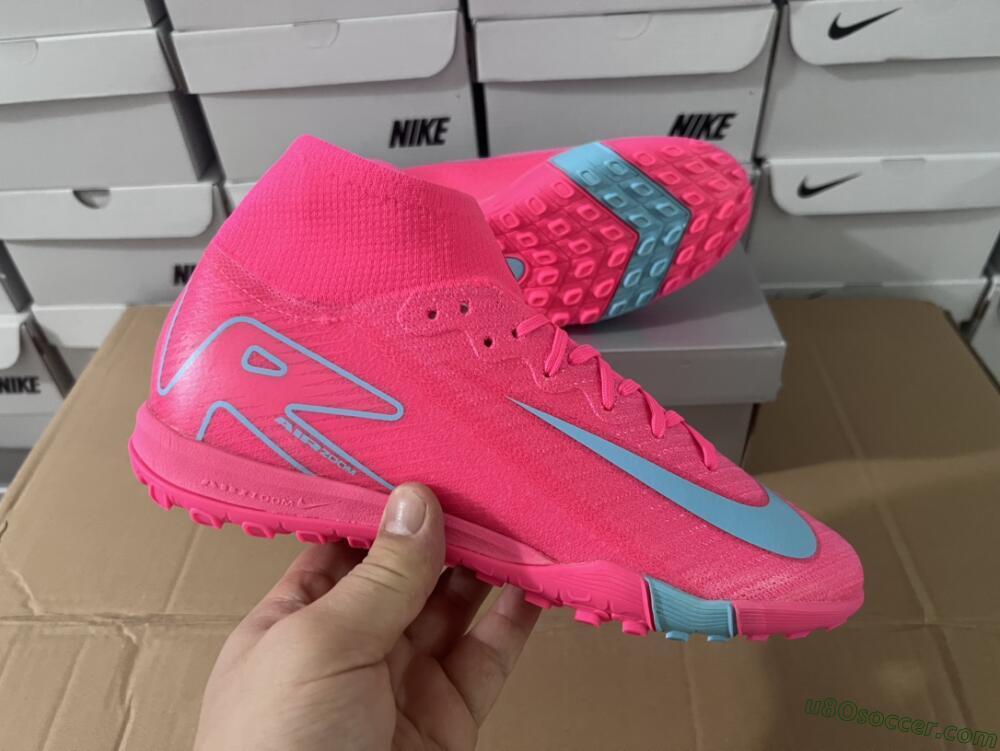 Nike Air Zoom Mercurial Superfly 10 Elite TF Artificial Turf Soccer Shoes - Pink/Red/Jade