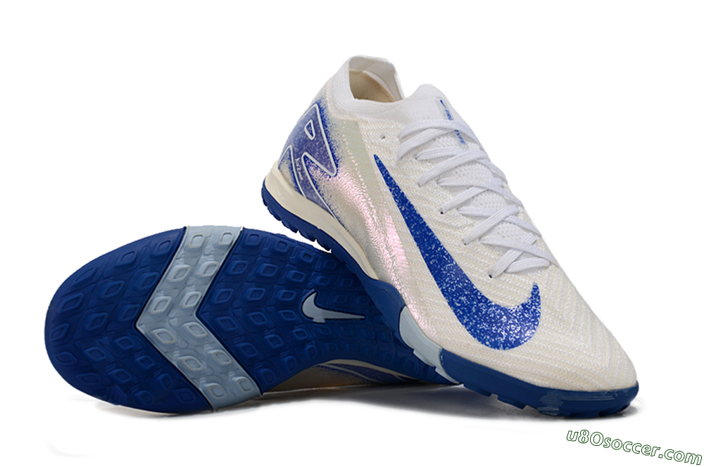 Nike Air Zoom Mercurial Vapor 16 Elite TF Artificial Turf Soccer Shoes - White/Blue 0
