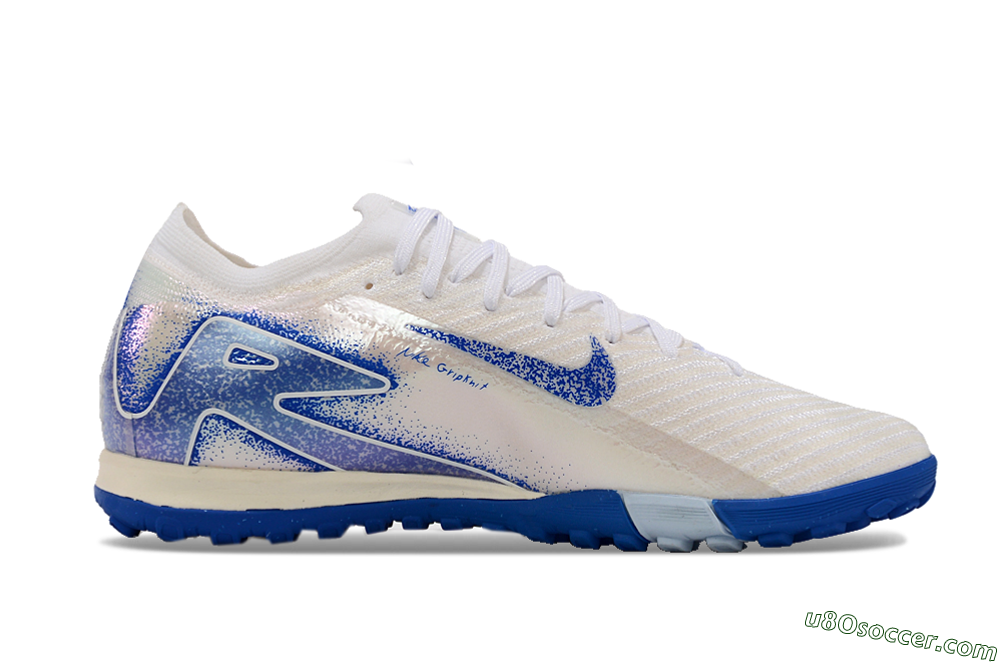 Nike Air Zoom Mercurial Vapor 16 Elite TF Artificial Turf Soccer Shoes - White/Blue 5