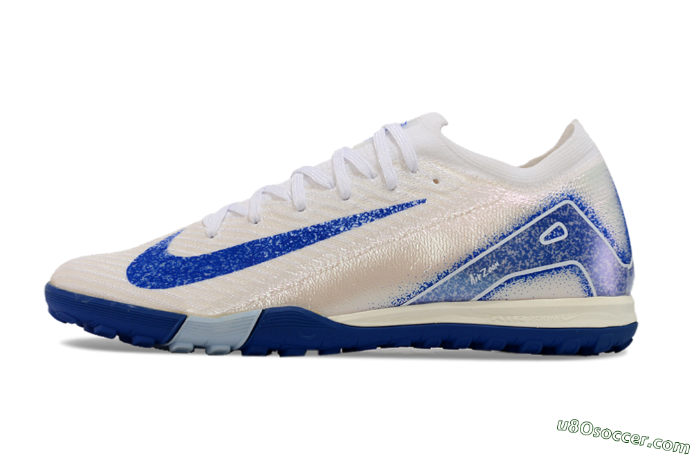 Nike Air Zoom Mercurial Vapor 16 Elite TF Artificial Turf Soccer Shoes - White/Blue 2
