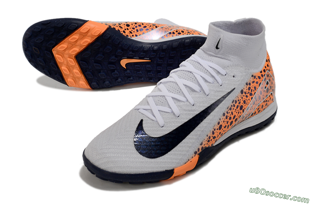 Nike Mercurial Superfly 10 Elite TF Artificial Turf Soccer Cleats - White/Black/Orange 3