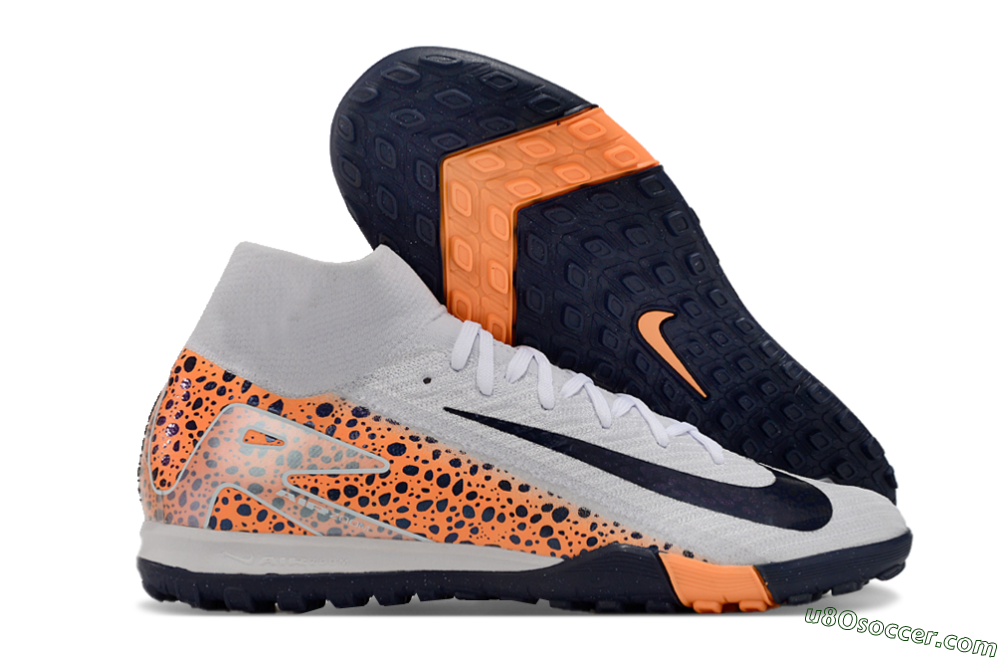 Nike Mercurial Superfly 10 Elite TF Artificial Turf Soccer Cleats - White/Black/Orange 1