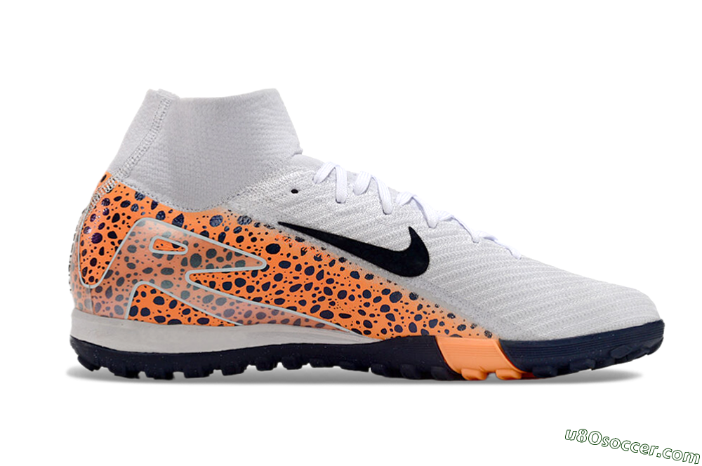 Nike Mercurial Superfly 10 Elite TF Artificial Turf Soccer Cleats - White/Black/Orange 5