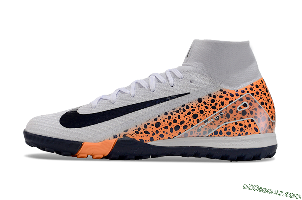 Nike Mercurial Superfly 10 Elite TF Artificial Turf Soccer Cleats - White/Black/Orange 2