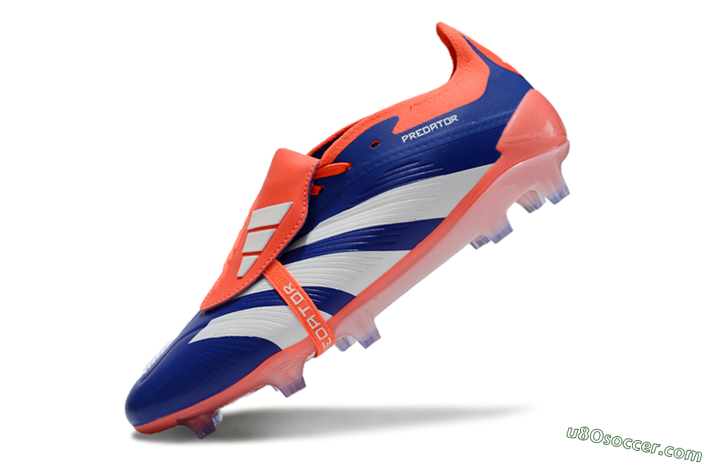 Adidas Predator Elite Foldover Tongue FG Firm Ground Soccer Cleats - Blue/White/Orange 6