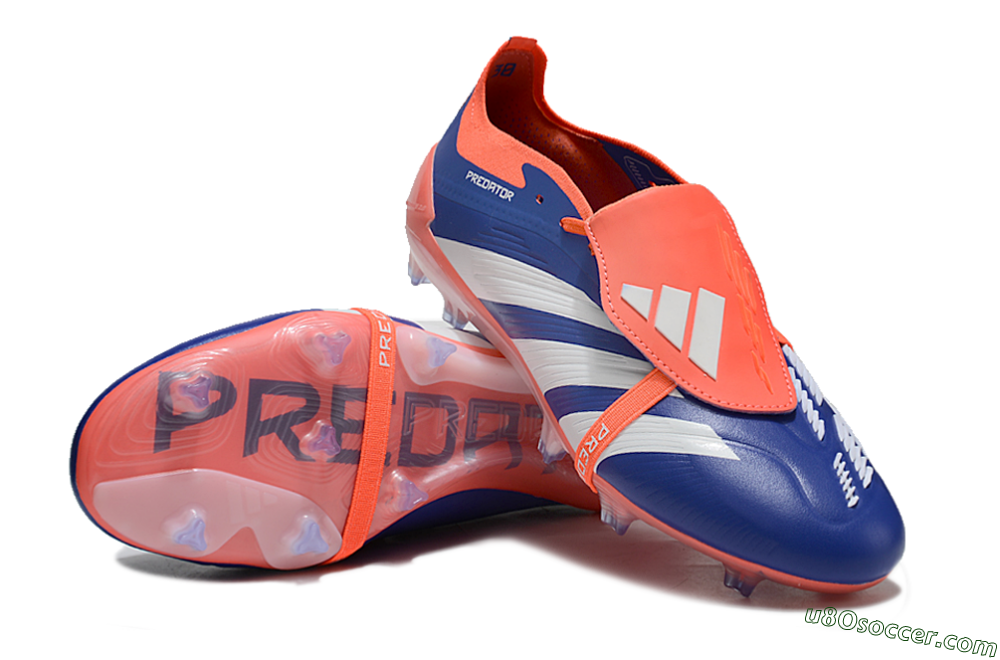 Adidas Predator Elite Foldover Tongue FG Firm Ground Soccer Cleats - Blue/White/Orange 4
