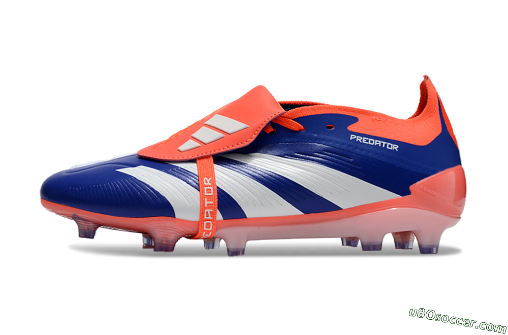 Adidas Predator Elite Foldover Tongue FG Firm Ground Soccer Cleats - Blue/White/Orange 2