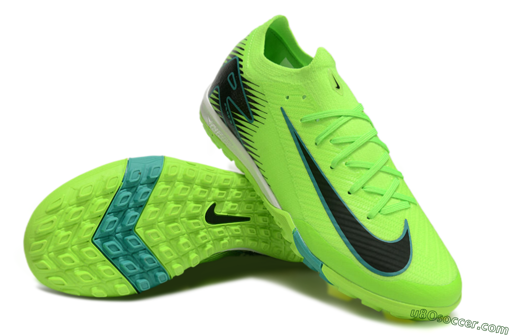 Nike Air Zoom Mercurial Vapor 16 Elite TF Artificial Turf Soccer Shoes - Green/Black/Blue 3
