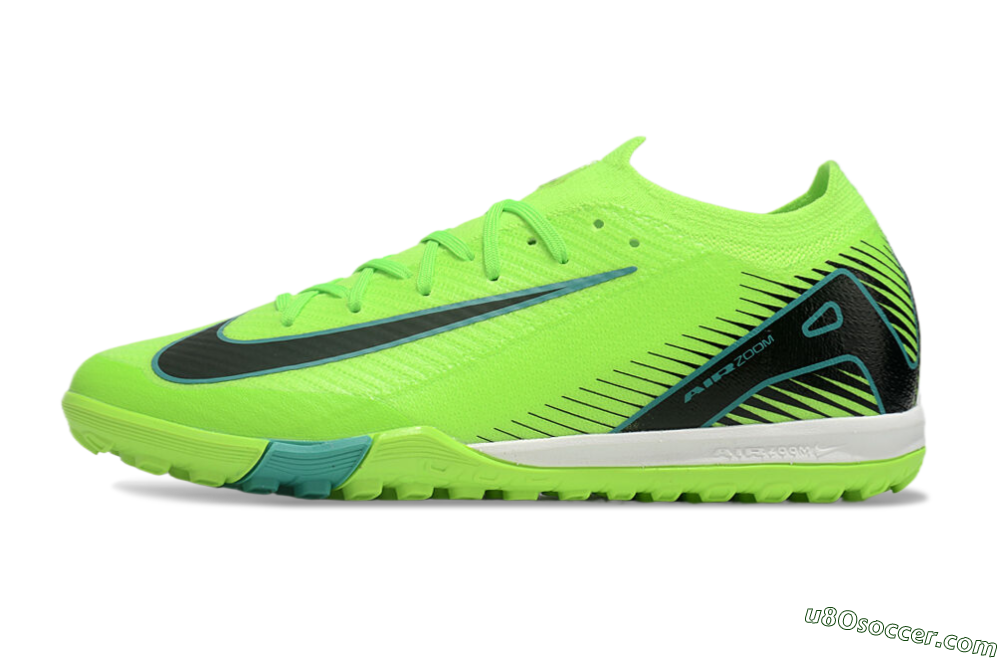 Nike Air Zoom Mercurial Vapor 16 Elite TF Artificial Turf Soccer Shoes - Green/Black/Blue 2