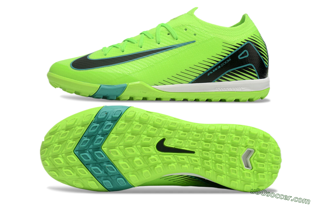 Nike Air Zoom Mercurial Vapor 16 Elite TF Artificial Turf Soccer Shoes - Green/Black/Blue 0