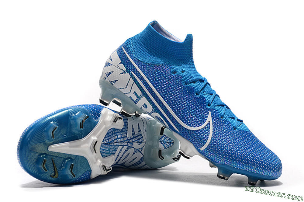 Nike Mercurial Superfly 7 Elite FG Firm Ground Soccer Cleats - Blue/White 4