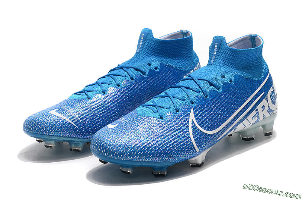 Nike Mercurial Superfly 7 Elite FG Firm Ground Soccer Cleats - Blue/White 5