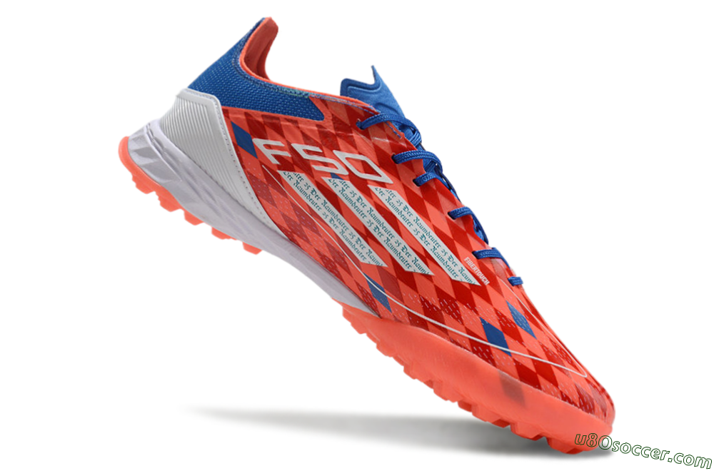 Thomas Müller x Adidas F50 Elite Raumdeuter TF Artificial Turf Soccer Shoes - Red/Blue/White 4