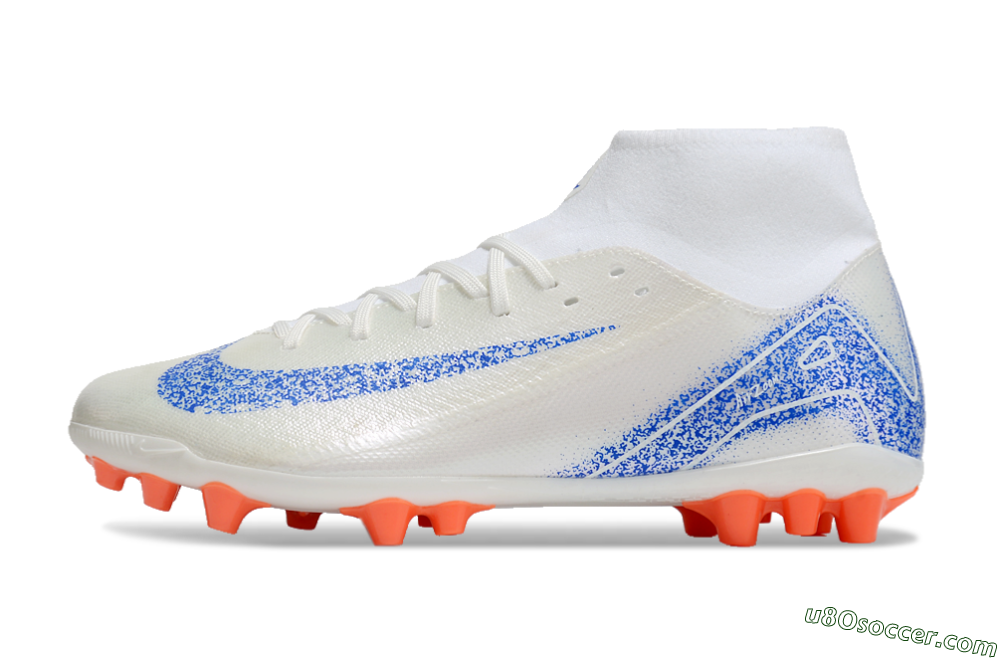 Nike Mercurial Superfly 10 Academy FG Firm Ground Soccer Cleats - White/Blue/Orange 2