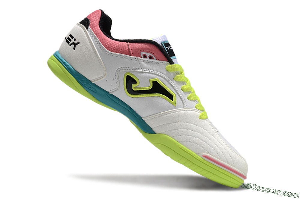 Joma Top Flex 920 IC Indoor & Futsal Soccer Shoes - White/Yellow/Blue 4