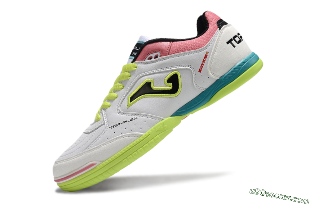 Joma Top Flex 920 IC Indoor & Futsal Soccer Shoes - White/Yellow/Blue 5